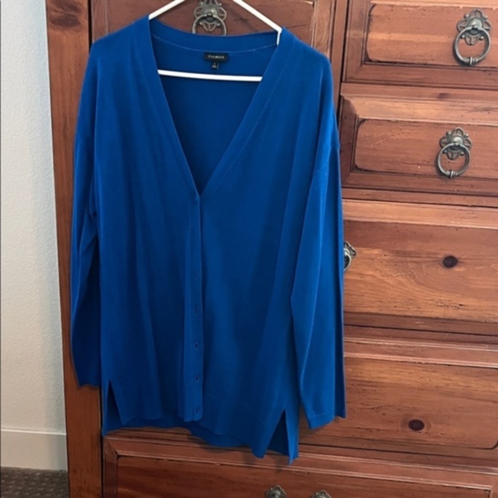 Talbots Royal Blue Cardigan Sweater Size Large NWOT